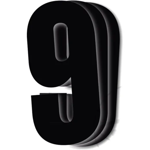 RACE NUMBERS NO.9 for BlackBird Racing, 3 PCS BLACK 13X7CM_0