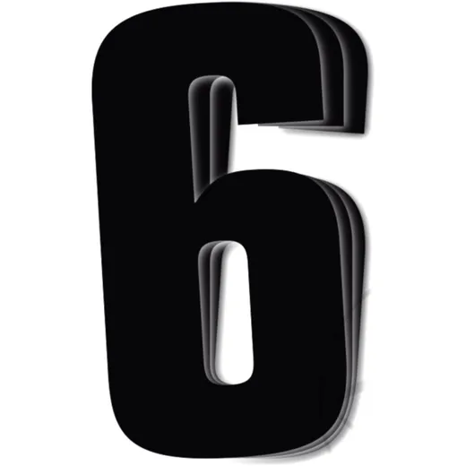 Startnummern Set NO.6 Black Bird Racing 3 Stück Schwarz 16X7,5 cm