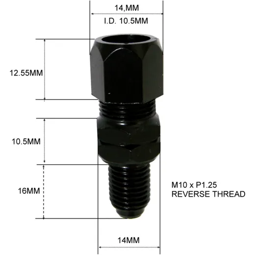 ADAPTOR MIRROR M10X1.25 LEFT HAND THREAD for various motorcycle