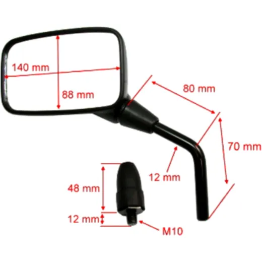 Mirror black left hand for: Kawasaki KLE, ER - 6N_0