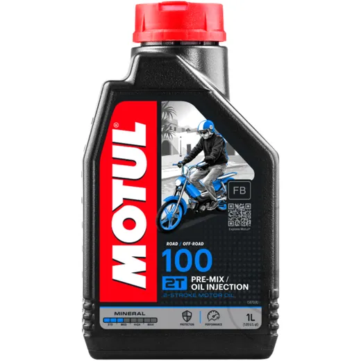 Oil 2 - stroke 1L MOTUL 100 mineral for: Aprilia RS, Rally, Red Rose, MZ/MUZ ETZ
