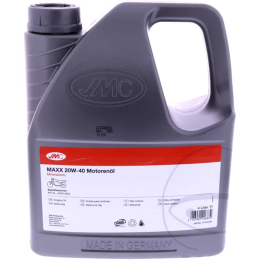 Motoröl 20W40 4T 4 Liter JMC Maxx mineralisch passend für: Victory Vegas, Hammer, Cross Country