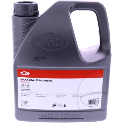 Engine oil 20W50 4 - stroke 4L JMC maxx mineral altn 7140405 for: BMW R, K, K1, S