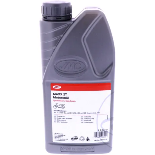 2 - Takt - Motoröl 1 Liter JMC Maxx synthetisch passend für: Aprilia SR, RS, Scarabeo