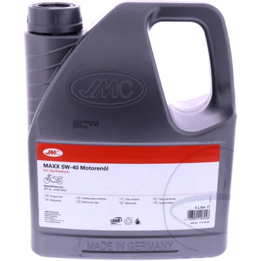 Motoröl 5W40 4T 4 Liter JMC Maxx HC - Synthese Alternative: 7140501 passend für: BMW K, S