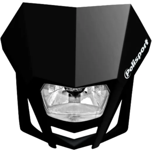 UNIVERSAL OFF ROAD HEADLAMP WITH NUMBER BOARD BLACK