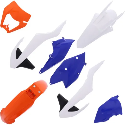 Plastiksatz Komplettkit orange/weiß / schwarz/blau