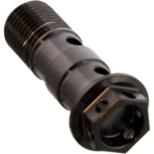 Banjo bolt double M10X1 stainless steel A4 racing black for: Ducati 1198, 1098