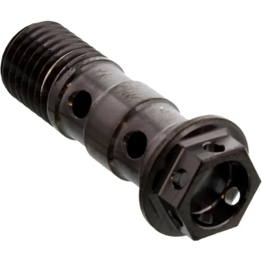 Banjo bolt double M10X1. 25 stainless steel A4 racing black for: Kawasaki ZX - 7R, ZX - 6R, ZX - 10R