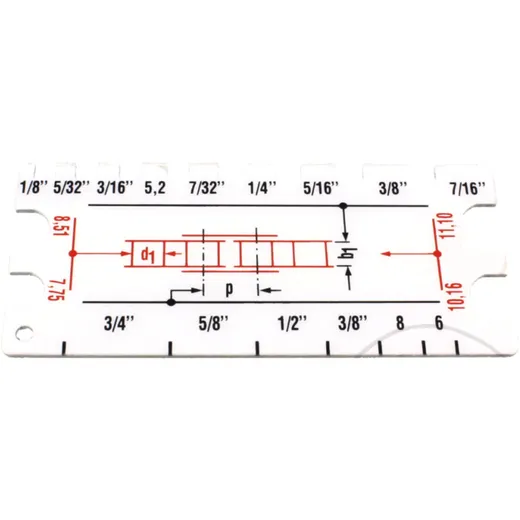Chain size gauge JMP for: Honda CB, CBR, CRF, Kawasaki Z, KX, ZZR