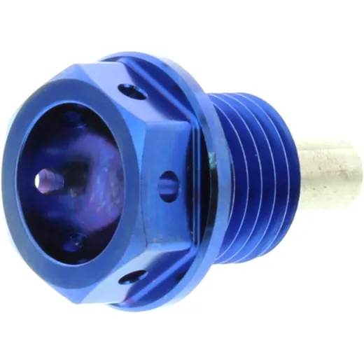 Oil drain plug magnetic JMP M14X1. 5mm 12mm titan blue for: Triumph Tiger, Bonneville, Street Triple