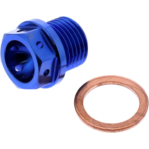 Oil drain plug magnetic JMP M16X1. 5mm 12mm titan blue for: BMW S, R, M