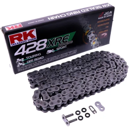 RK xw ring chain 428xre/128 open chain with clip link for: Motorhispania Duna, RX, MH7