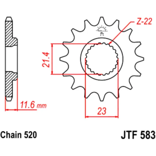 13 Tooth Front Sprocket 520 for: Sport Motorcycles