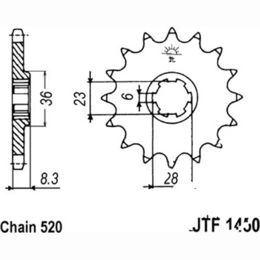 Zahnrad Ritzel 13Z Teilung 520 JTF145013