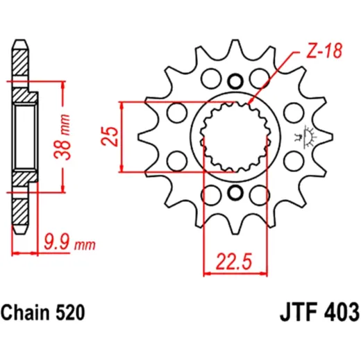 Racing - Ritzel 15Z Teilung 520 feinverzahnt Innendurchmesser 22. 5/25 passend für: Husqvarna TE, SMR, TC