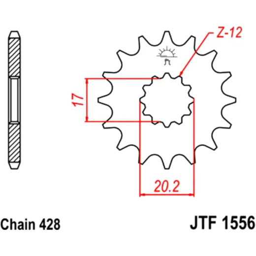 12 Tooth Sprocket 428 for Narrow Chains