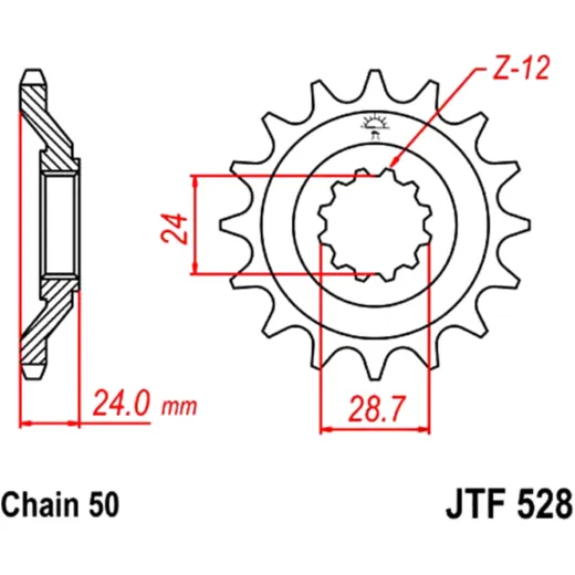 Ritzel 17Z Teilung 530 feinverzahnt Innendurchmesser 24/28. 5 passend für: Kawasaki ZZR