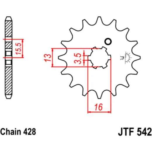 Ritzel 10Z Teilung 428 grobverzahnt 6 Innendurchmesser 13/16 passend für: Yamaha DT