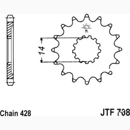 Zahnrad Ritzel 13Z Teilung 428 JTF70813