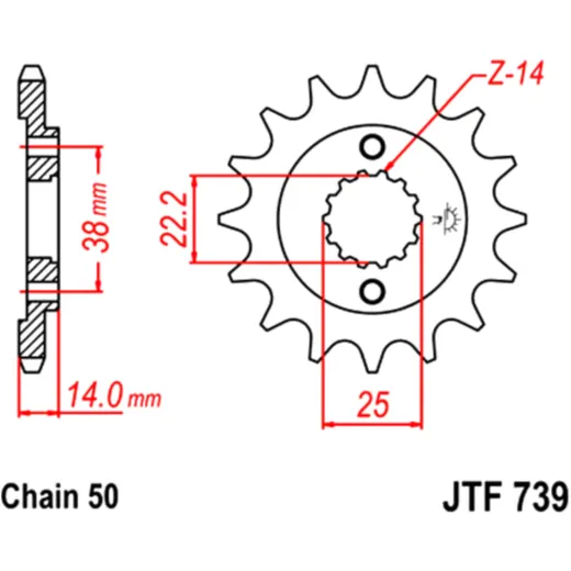Front sprocket 15 tooth pitch 530 narrow spline inner diameter 22. 2/25 for: Cagiva Elefant, Gran Canyon