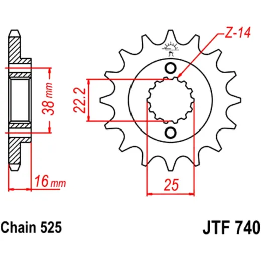 Front sprocket 15 tooth pitch 525 alternative: 7260574 for: Ducati Multistrada, Monster, 916