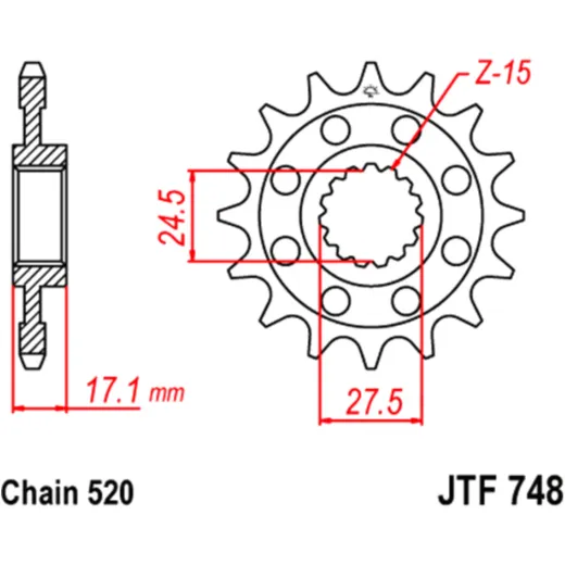 Racing - Ritzel 14Z Teilung 520 feinverzahnt Innendurchmesser 25/28 passend für: Ducati Panigale, Superleggera, Streetfighter