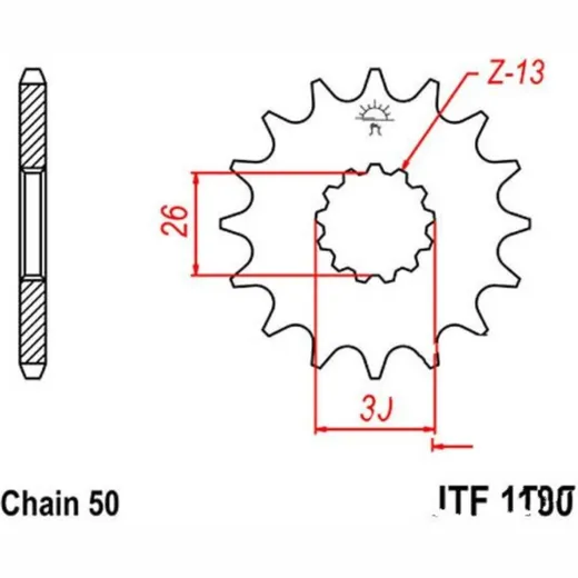 Front sprocket 18tooth pitch 530 JTF118018