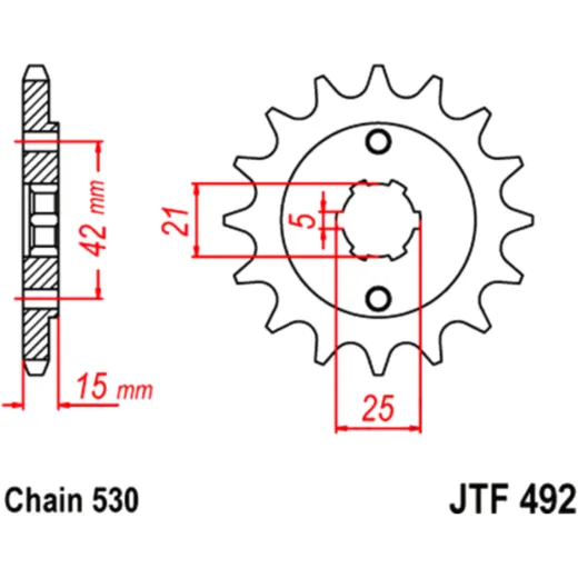 Ritzel 15Z Teilung 530 grobverzahnt 5 Innendurchmesser 21/25 passend für: Ducati Pantah, F1