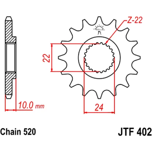 Front sprocket 16 tooth pitch 520 alternative: 7260576 for: BMW F 650, G