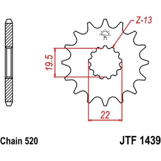 Ritzel 11Z Teilung 520 feinverzahnt Innendurchmesser 19. 5/22 passend für: Suzuki LT - F