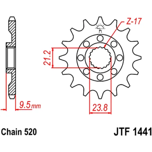 Racing Sprocket 14 Tooth for various models Pitch 520