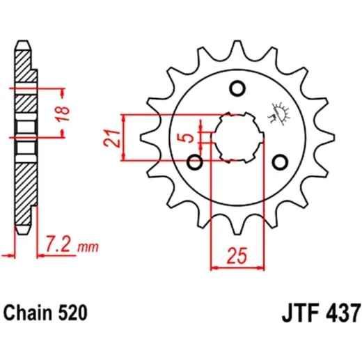 14 Tooth Sprocket for 520 Chain Large Spline