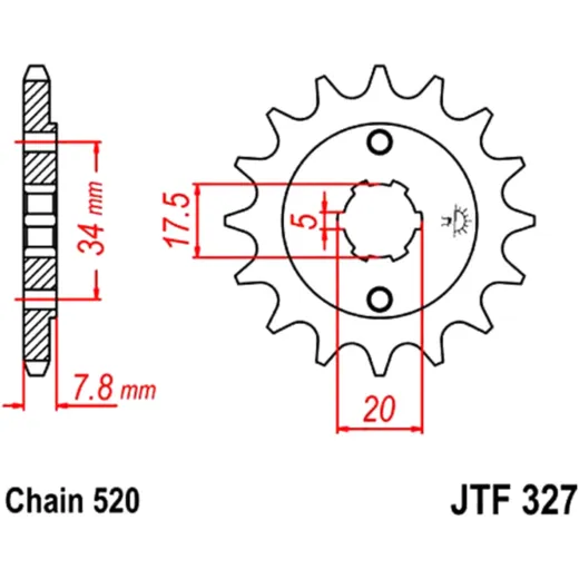 Ritzel 13Z Teilung 520 grobverzahnt 5 Innendurchmesser 17. 5/20 passend für: Honda VT, CRM, CRF
