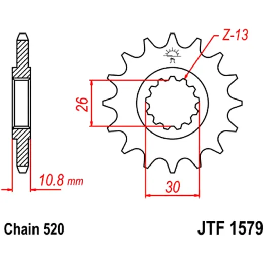 15 Tooth Sprocket Pitch 520 Narrow for Motorcycles
