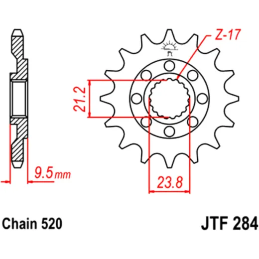 Front sprocket racing 12 tooth pitch 520 narrow spline inner diameter 21/23. 8 for: Honda CRF, CR, TRX