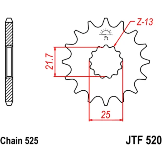 FRONT SPROCKET 17 TOOTH PITCH 525 Alternative: 7260397