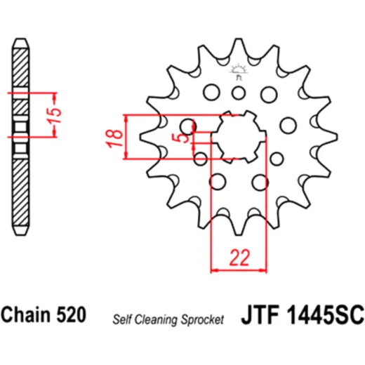 Front sprocket racing 12 tooth pitch 520 large spline 5 inner diameter 18/22 for: Kawasaki KX
