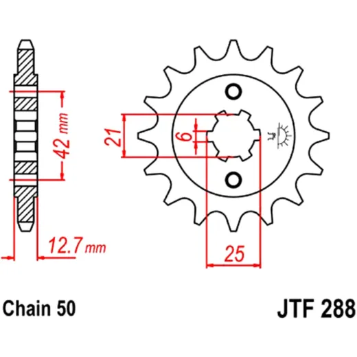 Ritzel 16Z Teilung 530 grobverzahnt 6 Innendurchmesser 21/25 passend für: Honda CB 7260476