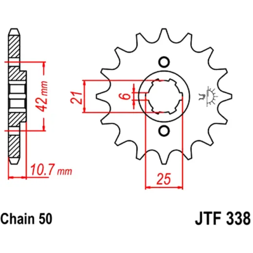 Ritzel 16Z Teilung 530 grobverzahnt 6 Innendurchmesser 21/25 passend für: Honda CB
