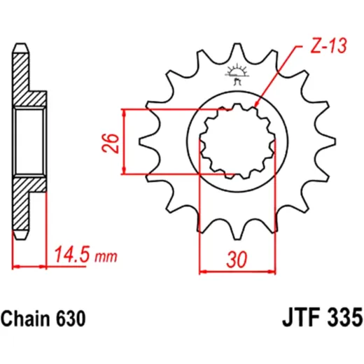 Ritzel 15Z Teilung 630 feinverzahnt Innendurchmesser 26/30 passend für: Honda CBX