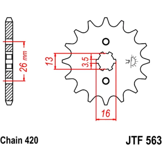 Front sprocket 11 tooth pitch 420 large spline 3. 5 inner diameter 13/16 for: Yamaha RD, DT, FS1