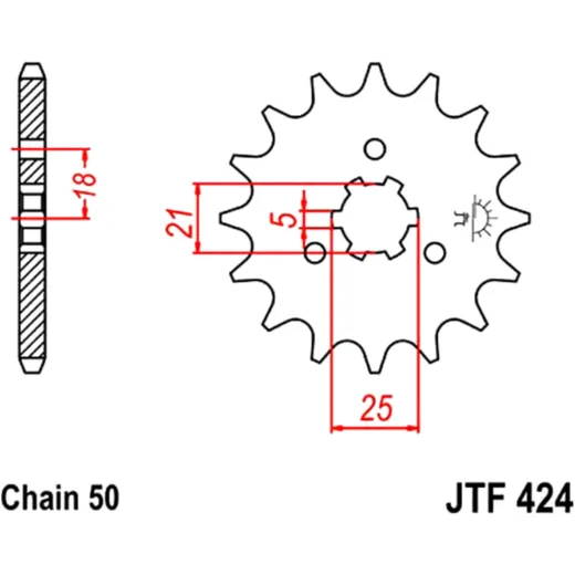 Ritzel 16Z Teilung 530 grobverzahnt 5 Innendurchmesser 21. 4/25 passend für: Kawasaki Z