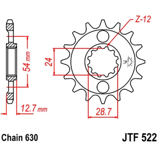 Ritzel 15Z Teilung 630 feinverzahnt Innendurchmesser 24/28. 5 passend für: Kawasaki Z, GPZ