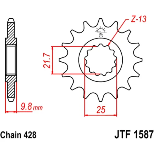 Ritzel 20Z für Feine Verzahnung mit Teilung 428