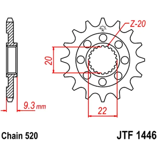 Racing - Ritzel 13Z Teilung 520 feinverzahnt Innendurchmesser 20/22 passend für: Kawasaki KX