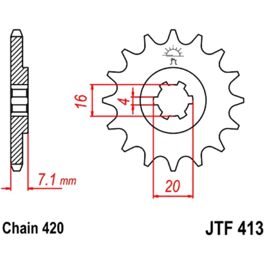 Ritzel 11Z Teilung 420 grobverzahnt 4 Innendurchmesser 16/20 passend für: Suzuki TS, RM
