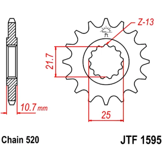 16 Tooth Front Sprocket Pitch 520 for Motorcycles 7264203