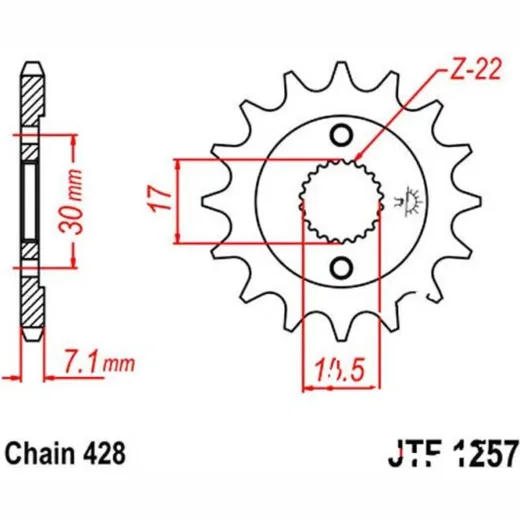 Zahnrad Ritzel 14Z Teilung 428 JTF125714