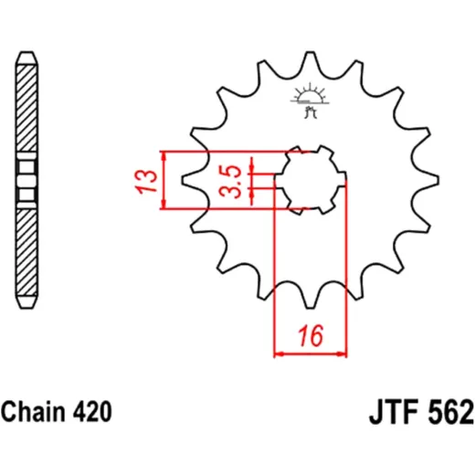 Ritzel 9Z Teilung 420 grobverzahnt 3. 5 Innendurchmesser 13/16 passend für: Suzuki LT - Z, LT - A